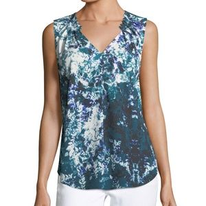 NWT Tahari ASL Floral Print Blouse, S